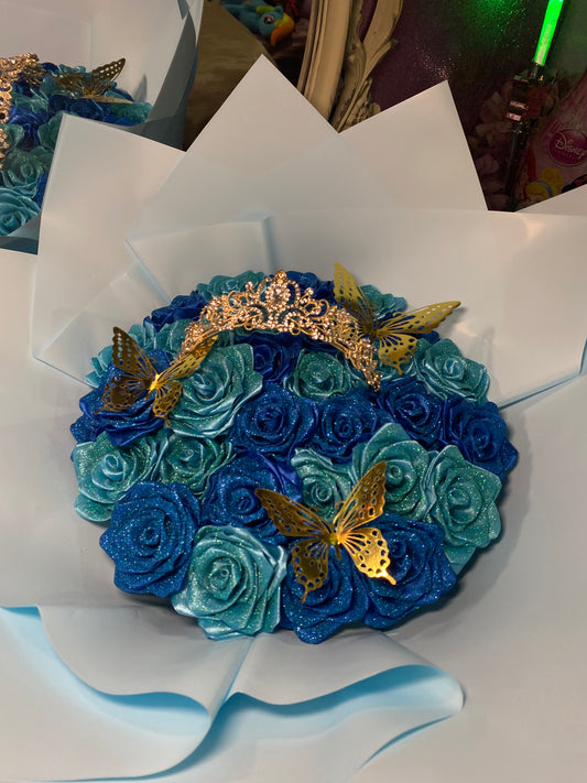 30 Rose glitter tiara bouquet